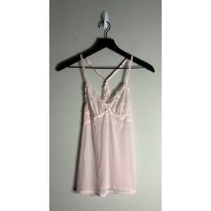 Gilligan & O'Malley Light Pink Lace Negligee Size XS